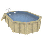 Piscine bois ocea 400 x 610 x 130 liner gris