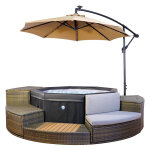 Spa portable netspa octopus 6 places avec 5 meubles et parasol