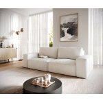 Grand canap� lanzo l 260x110 cm bouclee cr�me - blanc