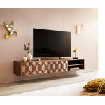 Buffet bas fevo 160 cm acacia marron 2 portes flottant Buffet bas fevo 160 cm acacia marron 2 portes flottant