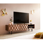 Buffet bas fevo 160 cm acacia marron 2 portes pied - l