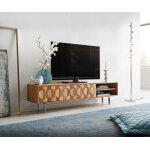 Buffet bas fevo 160 cm acacia nature 2 portes pied - l