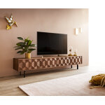 Buffet bas fevo 200 cm acacia marron 4 portes pied - l