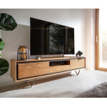 Buffet bas stonegrace 175 cm acacia nature 2 portes 1 compartiment 1 tiroir placage en pierre pieds en ...