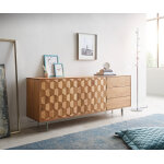 Buffet fevo 175 cm acacia nature 2 portes 3 tiroirs pied - l