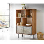 Buffet - haut juwelo 88x135 cm acacia naturel avec placage de pierre