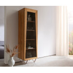 Buffet - haut kayu 55x180 cm acacia naturel vitrine 1 porte pied en v Buffet - haut kayu 55x180 cm acacia naturel vitrine 1 porte pied en v