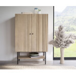 Buffet - hautnestos 90x140 cm manguier white wash mtal noir 2 portes