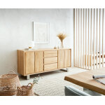 Buffet live - edge 170 cm chne naturel 3 tiroirs 4 portes