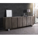 Buffet live - edge 220 cm acacia massif platine 6 portes