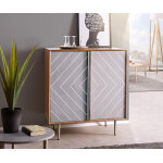 Buffet metropolitan 88 cm acacia bton naturel acier inoxydable