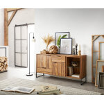 Buffet nook 160 cm sheesham naturel 2 portes 2 tir