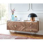 Buffet pacino 175 cm sheesham nature plaque de pierre blanche Buffet pacino 175 cm sheesham nature plaque de pierre blanche