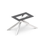 Cadre croisé rectangle en métal argenté pour plateaux de table à partir de 200 cm Cadre croisé rectangle en métal argenté pour plateaux de table à partir de 200 cm