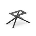 Cadre croisé rectangle en métal noir pour plateaux de table à partir de 200 cm Cadre croisé rectangle en métal noir pour plateaux de table à partir de 200 cm