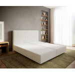 Cadre - de - lit -  - sommier - tapissier dream - well 180x200 cm boucl crme - blanc