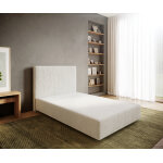 Cadre - à - sommier - tapissier dream - well 120x200 cm bouclé crème - blanc Cadre - à - sommier - tapissier dream - well 120x200 cm bouclé crème - blanc