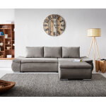 Canap - d'angle abilene 260x175 cm brun kaki fonction sommeil pouf variable
