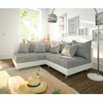 Canapé d'angle clovis blanc gris clair ottoman gauche canapé module Canapé d'angle clovis blanc gris clair ottoman gauche canapé module