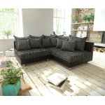 Canapé - d'angle clovis noir ottoman droit canapé modulaire extensible Canapé - d'angle clovis noir ottoman droit canapé modulaire extensible