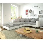 Canapé - d'angle clovis tabouret blanc gris clair accoudoir poufs gauche canapé modulaire Canapé - d'angle clovis tabouret blanc gris clair accoudoir poufs gauche canapé modulaire