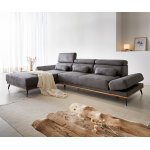 Canap - d'angle evelio 320x200 microfibre gris antique mridinne gauche rglage lectrique de la profondeur ...