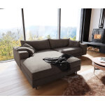 Canap d'angle fabrizia 295 x 205 cm microfibre marron kaki recamire  gauche