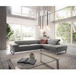 Canap - d'angle floyd 300x230 gris argent ottoman droite rglage d'appui tte de w. schillig