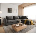 Canap d'angle isla 330x225 cm chenille anthracite mridinne droite