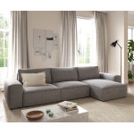 Canap d'angle lanzo l 360x160 cm microfibre gris recamire variable