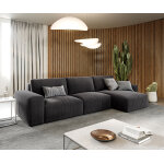 Canap d'angle lanzo l 360x160 cm microfibre noir recamire variable