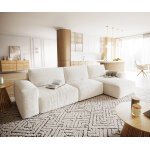 Canapé d'angle lanzo xl 380x180 cm bouclee crème - blanc recamière variable Canapé d'angle lanzo xl 380x180 cm bouclee crème - blanc recamière variable