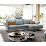 Canap� - d'angle nerio 300 x 190 cm bleu pastel r�cami�re droite