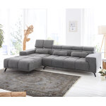 Canap� - d'angle ordino 285x200 microfibre gris ottomane gauche r�glage �lectrique de la profondeur d'assise ...