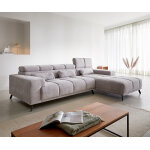 Canap - d'angle ordino 285x200 velours ctel gris argent mridinne droite rglage lectrique de la ...