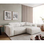 Canap� d'angle sirpio l 260x160 cm bouclee cr�me - blanc recamiere variable