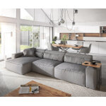Canap d'angle sirpio l 350x160 cm microfibre gris recamiere variable