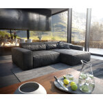 Canap d'angle sirpio xl 270x170 cm cuir synthtique vintage anthracite recamiere variable