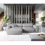 Canap d'angle sirpio xl 270x170 cm microfibre gris recamiere variable avec tabouret
