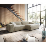 Canapé - d'angle tenso 280 x 165 chenille beige recamière droite Canapé - d'angle tenso 280 x 165 chenille beige recamière droite