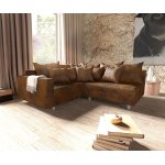 Canap� clovis marron aspect antique accoudoir ottoman gauche canap� module