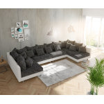 Canap� clovis xl blanc noir modulaire