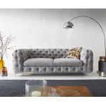 Canap corleone 225x97x76 gris canap 3 places