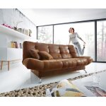 Canap - lit viola 190x90 cm marron aspect antique compartiment de lit