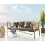 Canap - lounge melania 212x103 cm teck naturel avec coussins marron