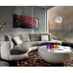 Canap napoli 300x95cm blanc gris clair avec coussin