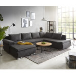 Canapé - panoramique abilene 325x230 cm noir fonction couchage pouf variable Canapé - panoramique abilene 325x230 cm noir fonction couchage pouf variable