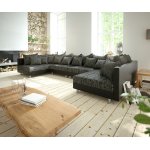 Canap� - panoramique clovis xl noir canap� modulable extensible