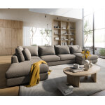 Canap panoramique isla 430x225 cm boucl boue mridinne  gauche