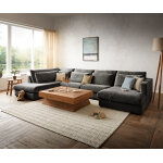Canap panoramique isla 430x225 cm chenille anthracite mridinne  gauche
